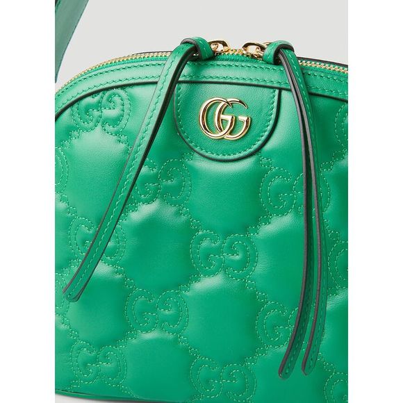 GUCCI GG Matelassé Dome Shoulder Bag in Green - Picture 4 of 6
